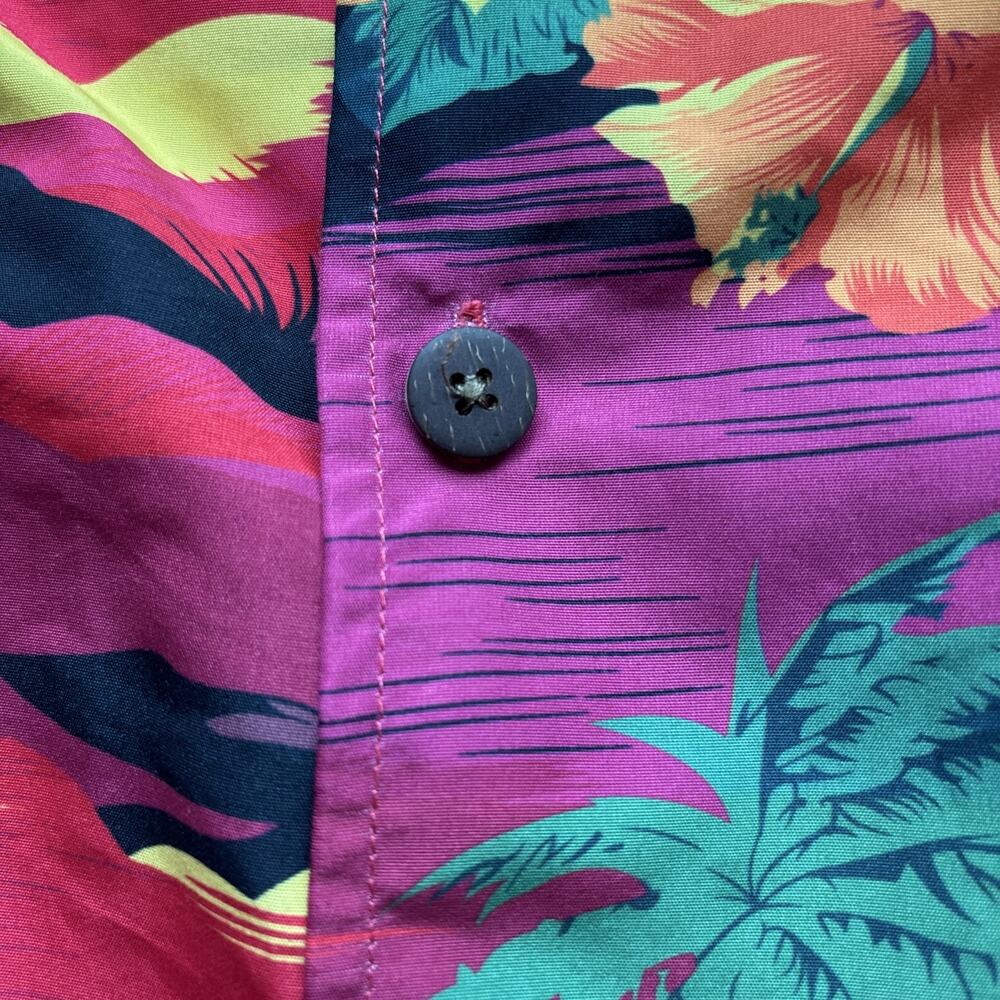 Year In Year Out Hawaiian Shirt‎ Mens XXL Red Tropical Sunset Palm Tree Aloha - Picture 7 of 15